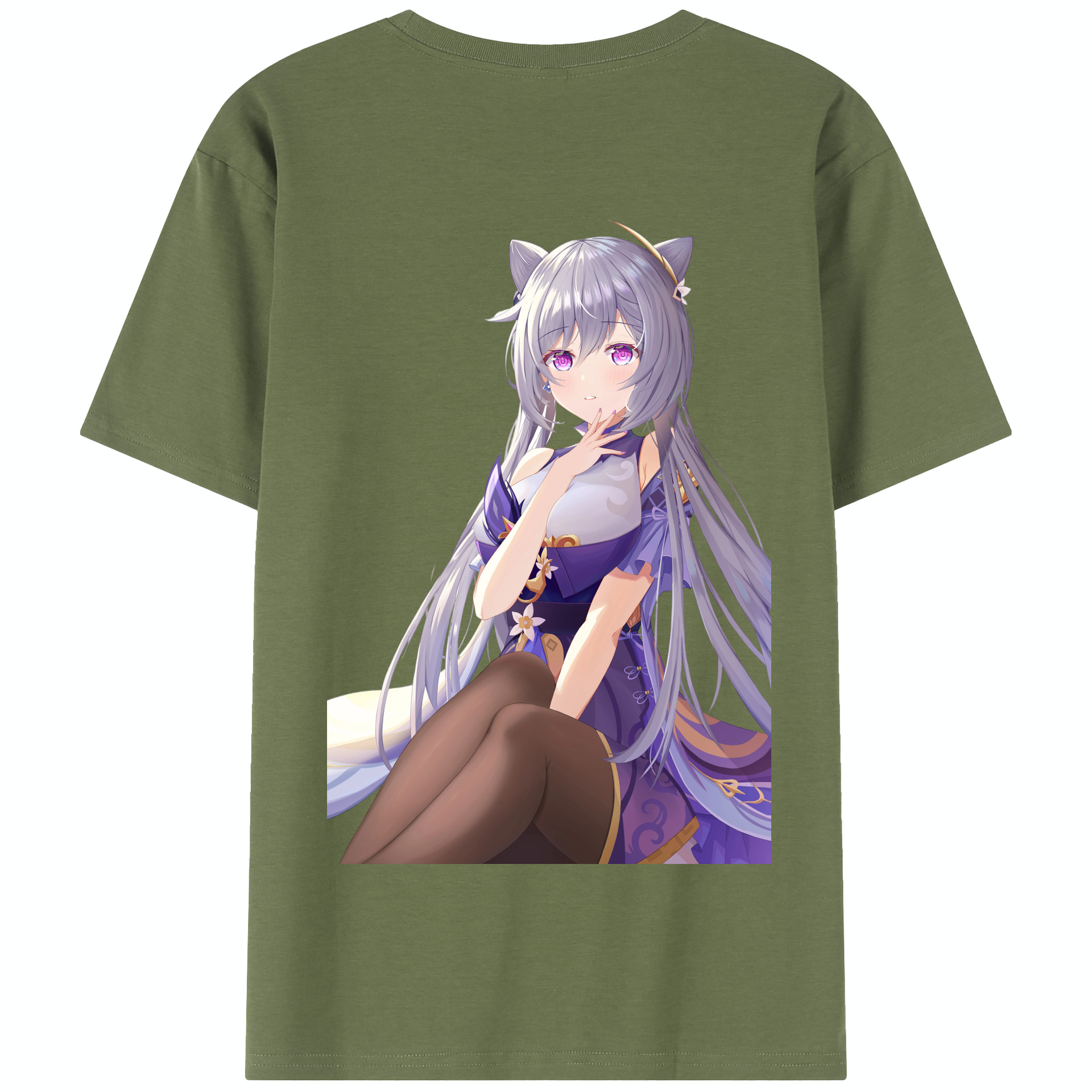 げんし神 刻晴 こくせい genshin Kokusei 綿100％半袖Tシャツ（背面プリント）
